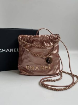 Like very new Chanel 22 mini rose gold